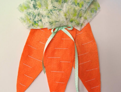 Easy Carrot Door Hanger Easter Craft by Champagne and Sugarplums