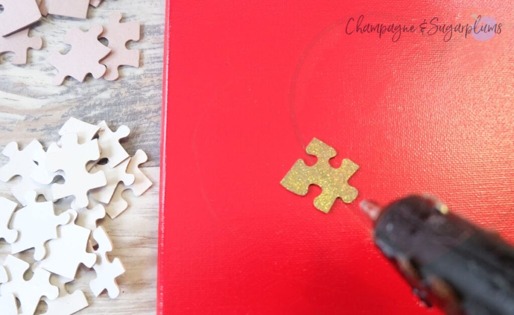 Easy DIY Valentine’s Puzzle Heart Champagne and Sugarplums