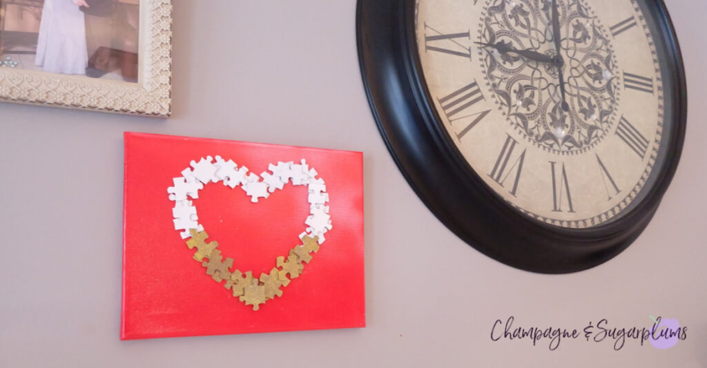 Easy DIY Valentine’s Puzzle Heart Champagne and Sugarplums 
