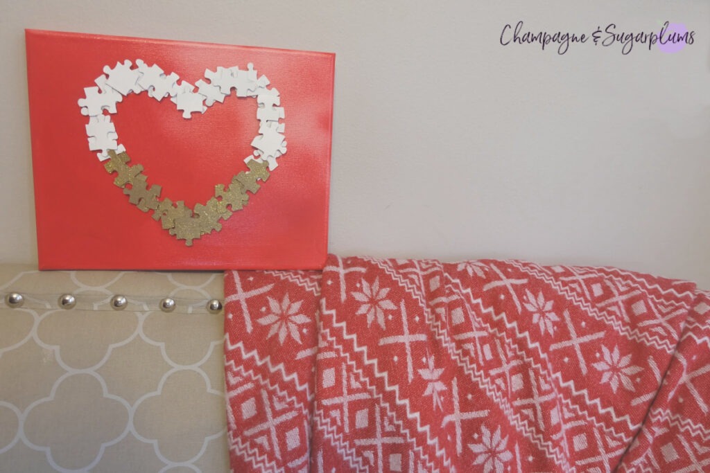 Easy DIY Valentine’s Puzzle Heart Champagne and Sugarplums 