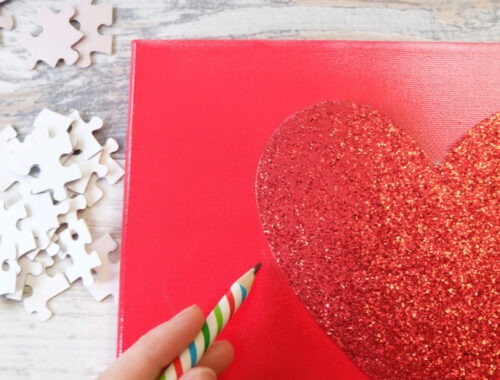 Easy DIY Valentine's Puzzle Heart by Champagne and Sugarplums