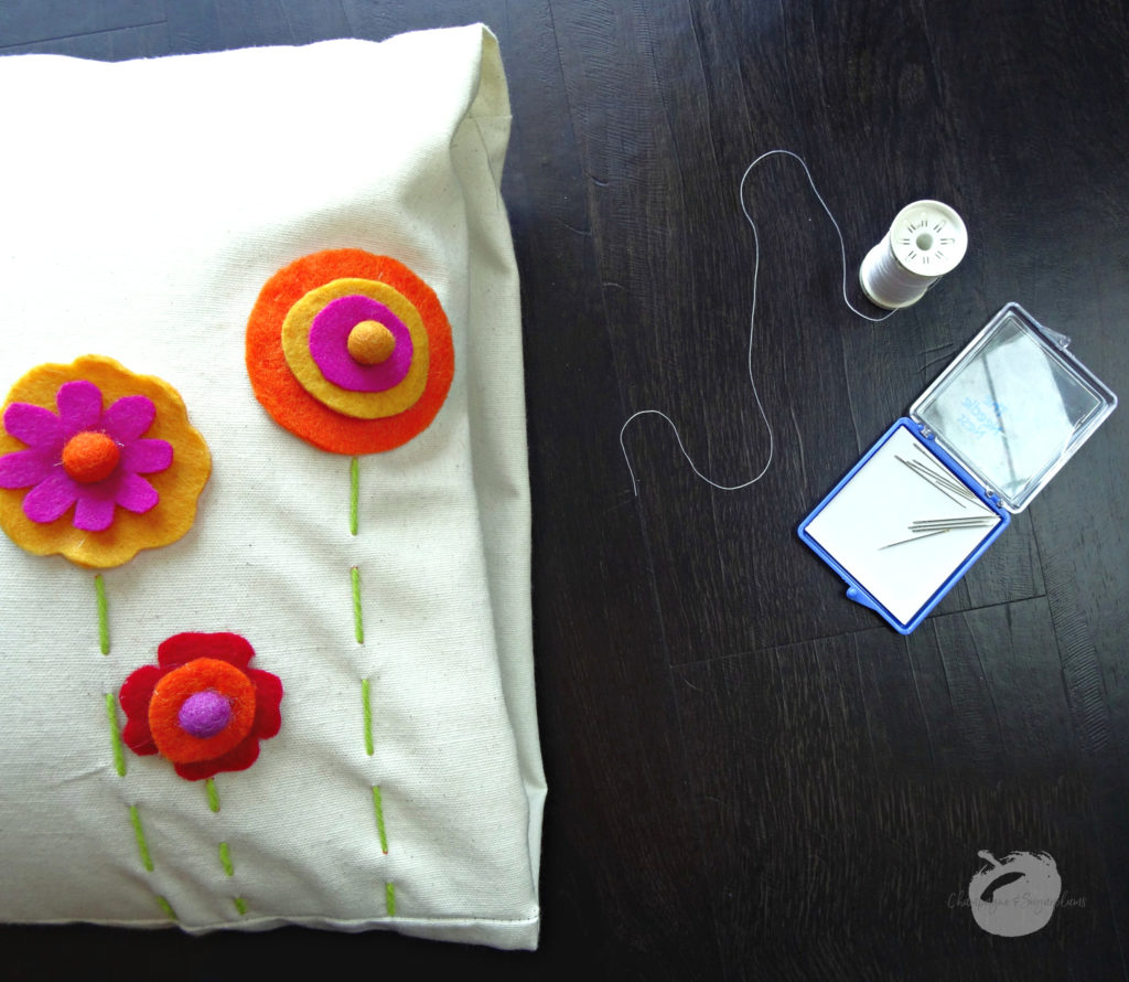How to sew the pillow closed by Champagne and Sugarplums