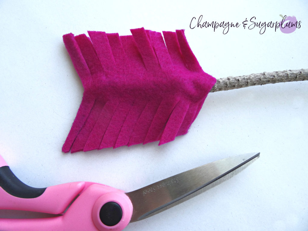 How to feather felt for a Valentine's Day Wreath by Champagne and Sugarplums