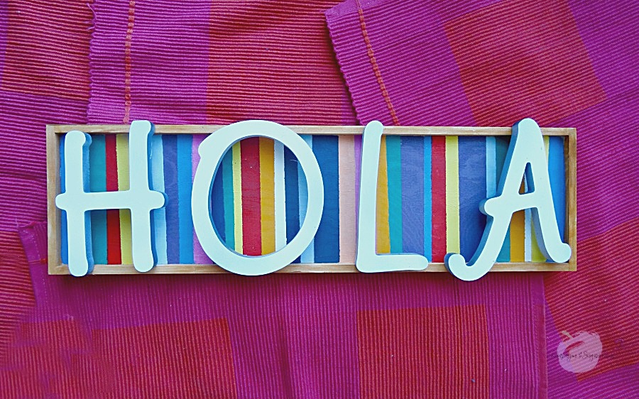 Easy DIY Hola Sign by Champagne and Sugarplums