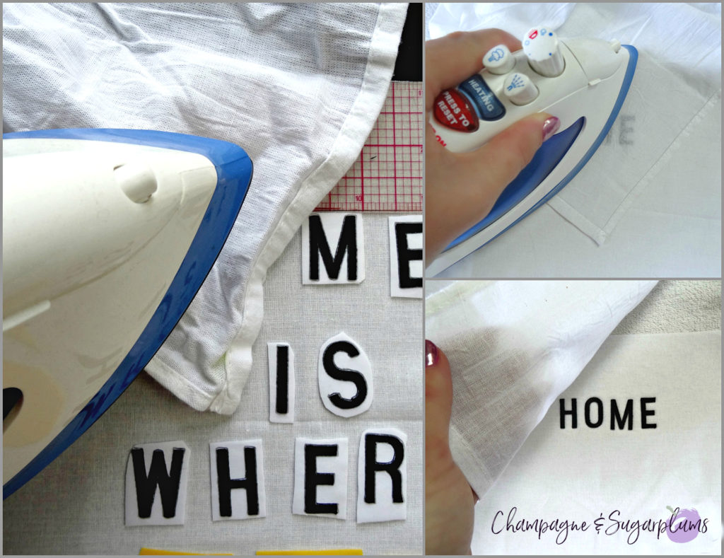 Collage of how to iron letters for Fathers Day Art frame by Champagne and Sugarplums