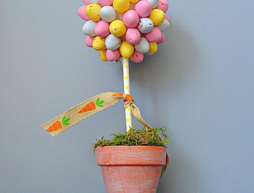 DIY Mini Egg Easter Topiary by Champagne and Sugarplums