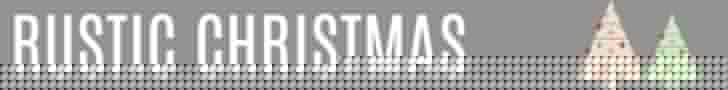Rustic Christmas written on a gray background with tree icons by Champagne and Sugarplums