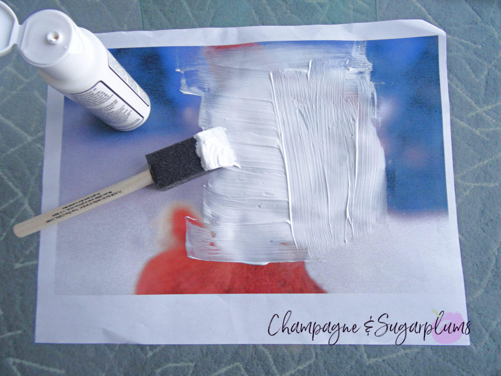 How to add the photo transfer medium to photo paper by Champagne and Sugarplums