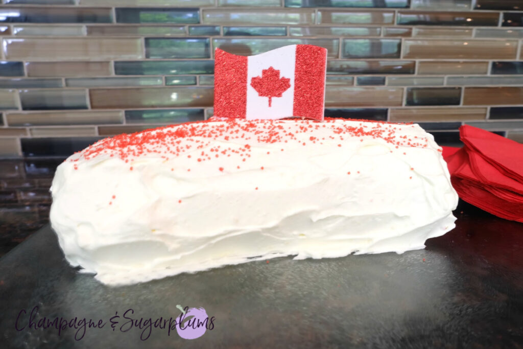 Canada Day White Chocolate Cake Roll Recipe