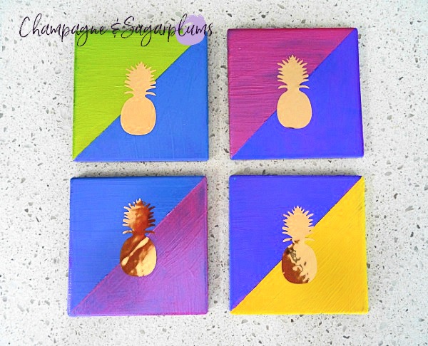 Colour Pop Coasters on a white background by Champagne and Sugarplums