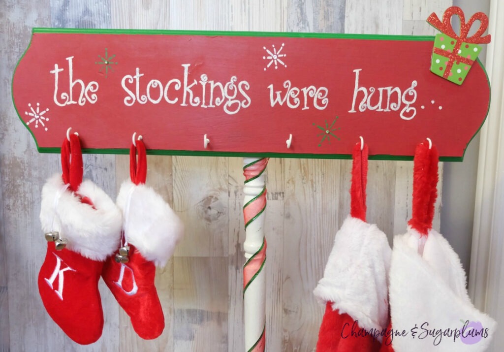 DIY Christmas Stocking Holder by Champagne & Sugarplums