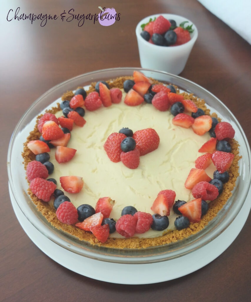 4th of July Red White and Blue Tofu and Berry Cheesecake