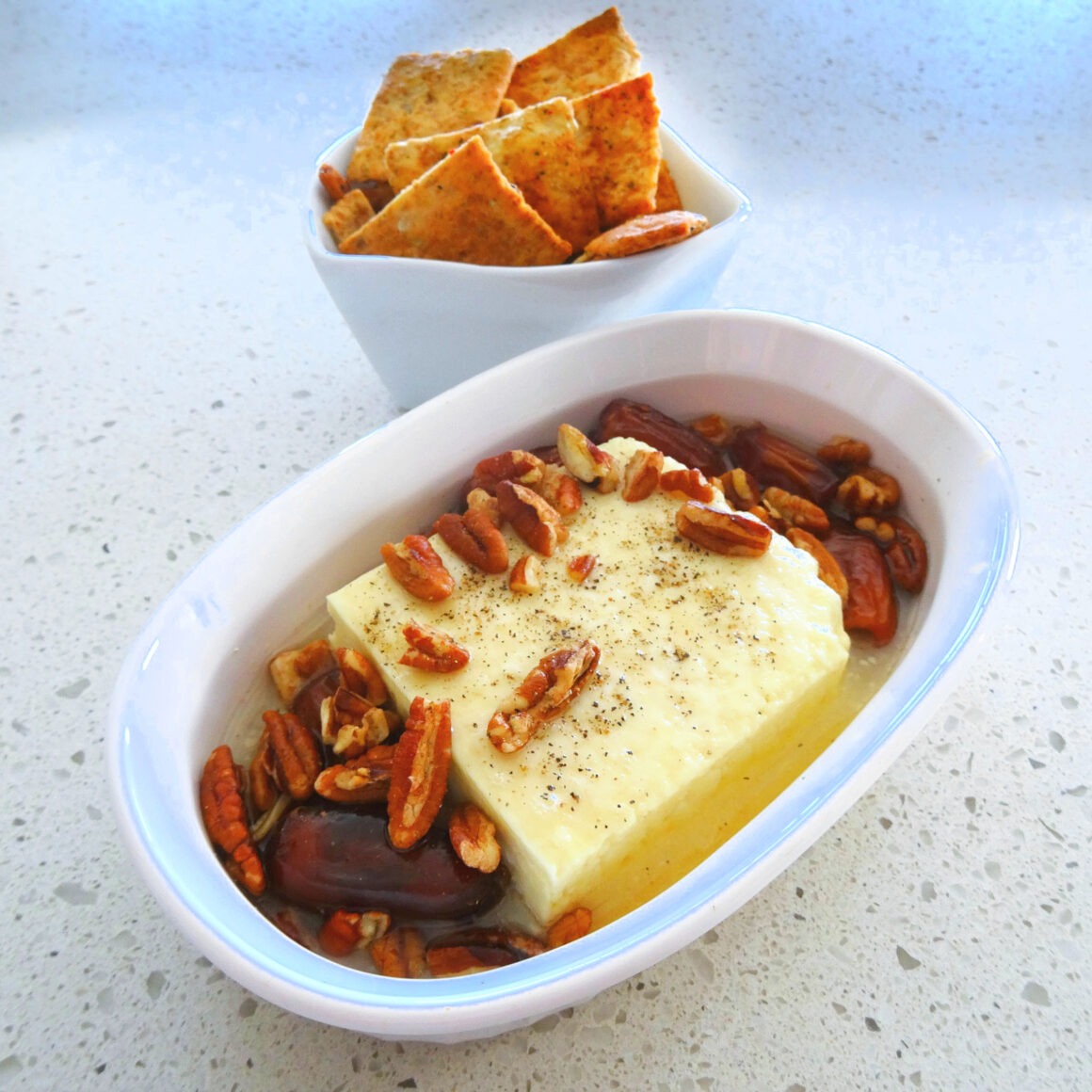 Baked Feta Appetizer by Champagne and Sugarplums