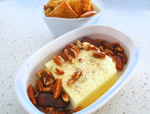 Baked Feta Appetizer by Champagne and Sugarplums