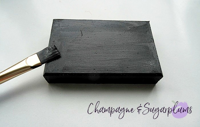 Painting a wood base block black by Champagne and Sugarplums