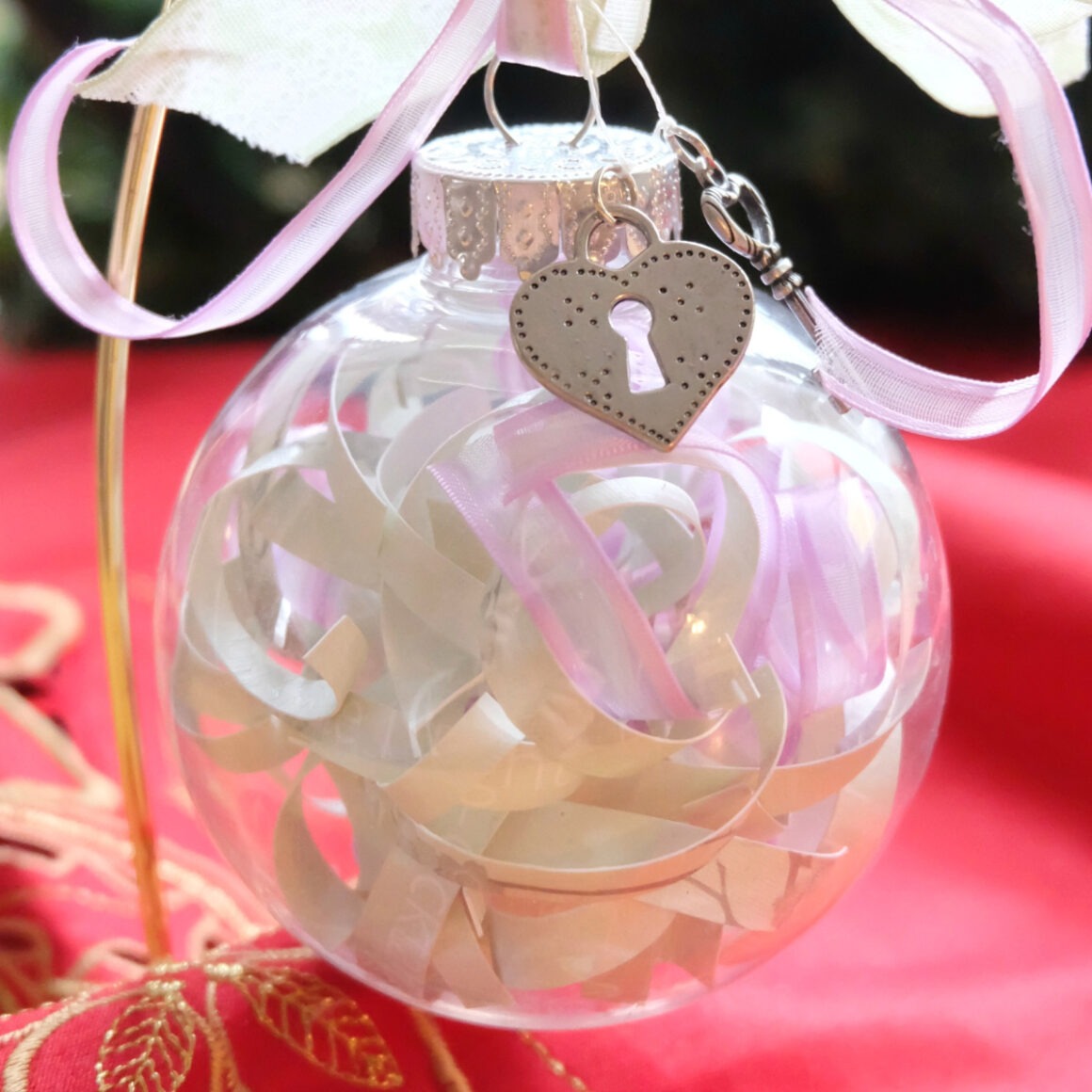 Unique DIY Wedding Invitation Christmas Ornament