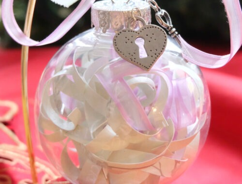 Unique DIY Wedding Invitation Christmas Ornament