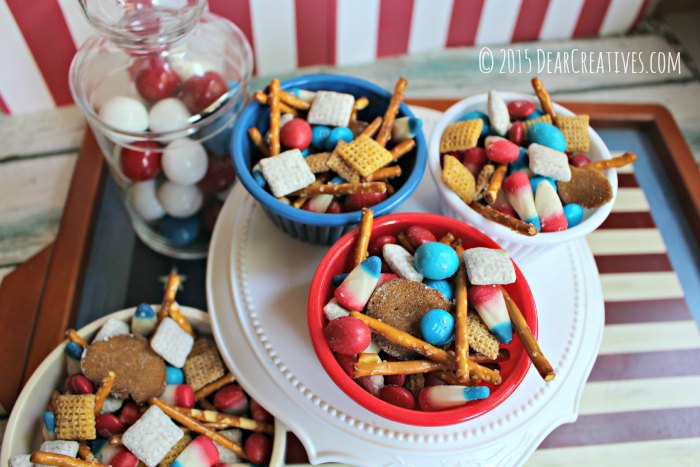 Easy Patriotic Snack Mix Dessert - Dear Creatives
