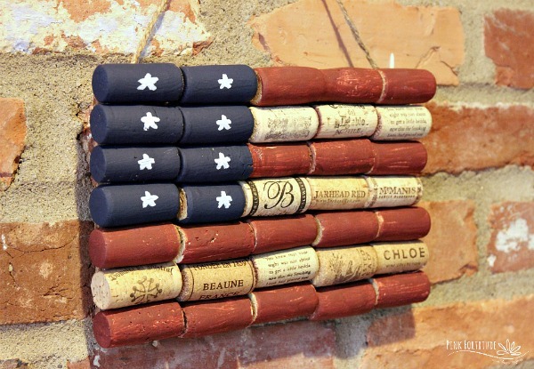 American Flag Wine Cork Upcycle Craft - Pink Fortitude