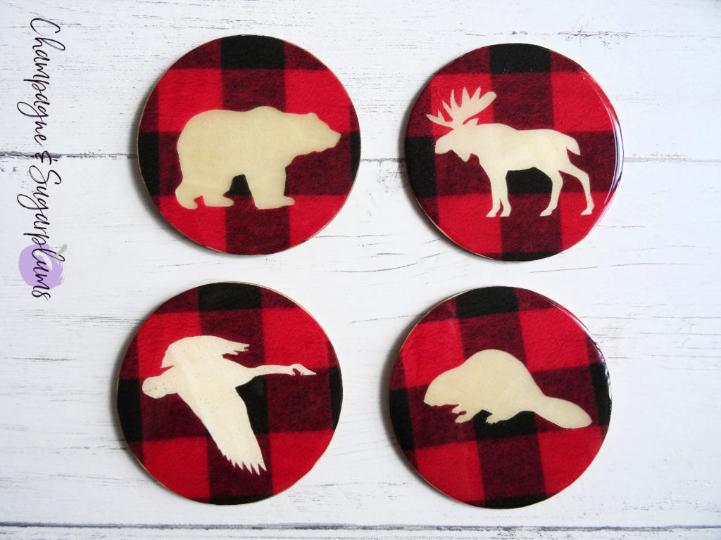 Animals of Canada Coasters on a white background by Champagne and Sugarplums