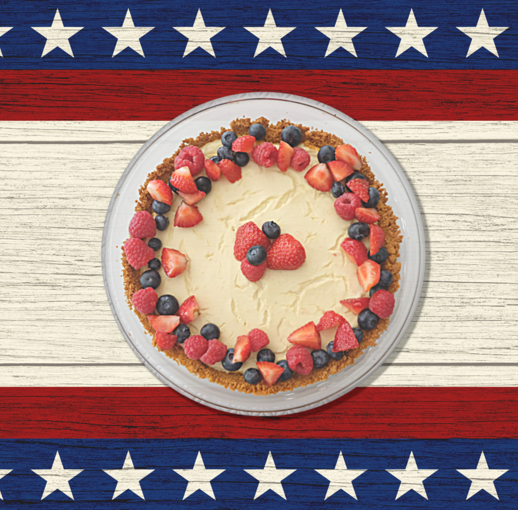 4th of July Red White and Blue Tofu and Berry Cheesecake - Champagne and Sugarplums