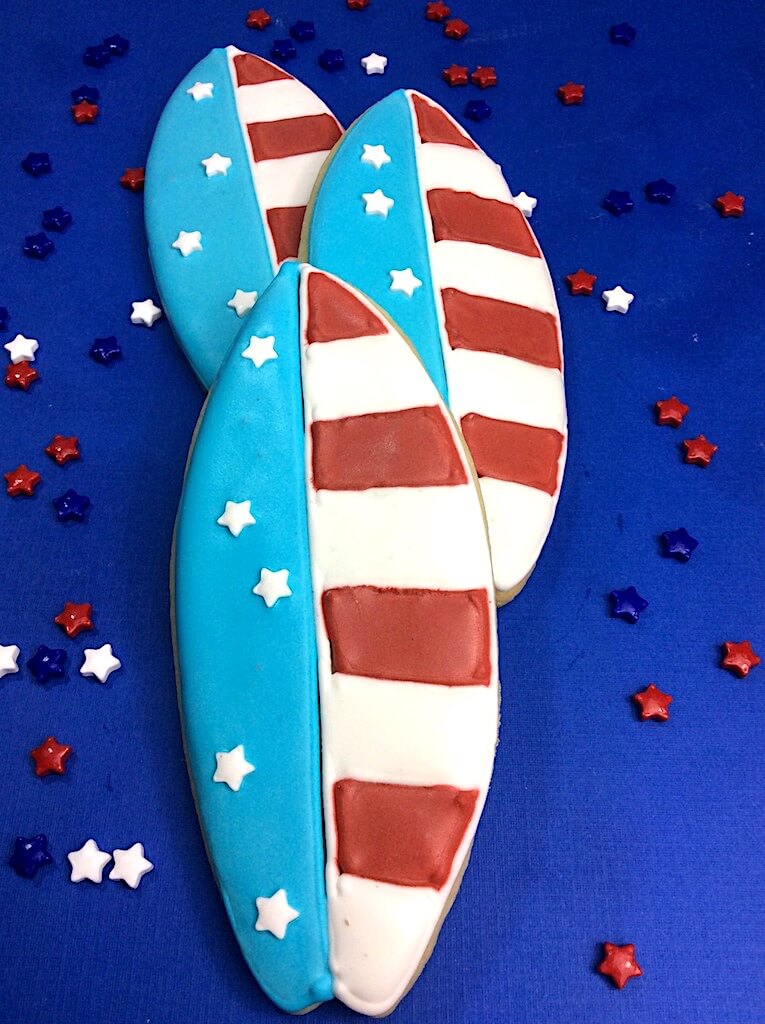 Patriotic Surfboard Cookies - Well If She Can Do It