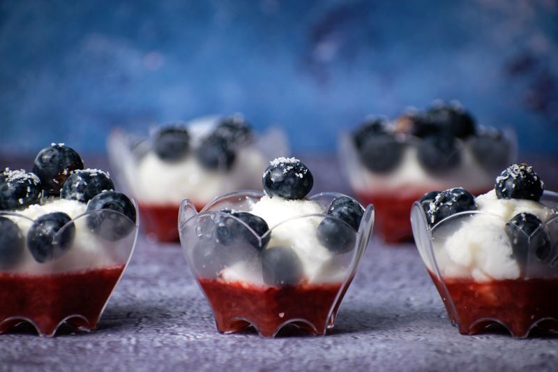 Red White & Blue Layered Fruit & Ice Cream Treat - In the Kitch