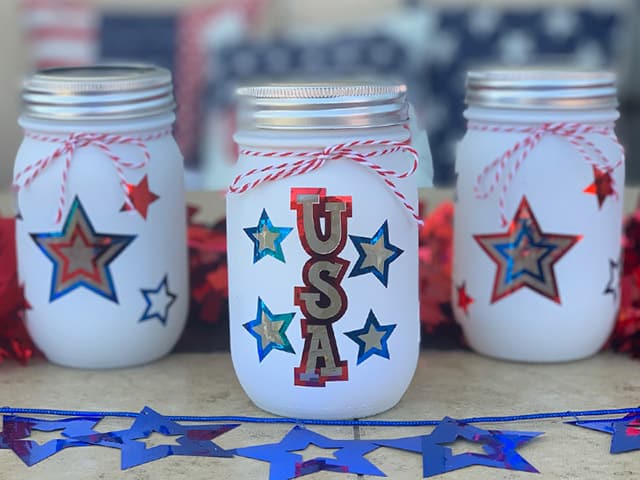 DIY Patriotic Mason Jar Lanterns - Burton Avenue