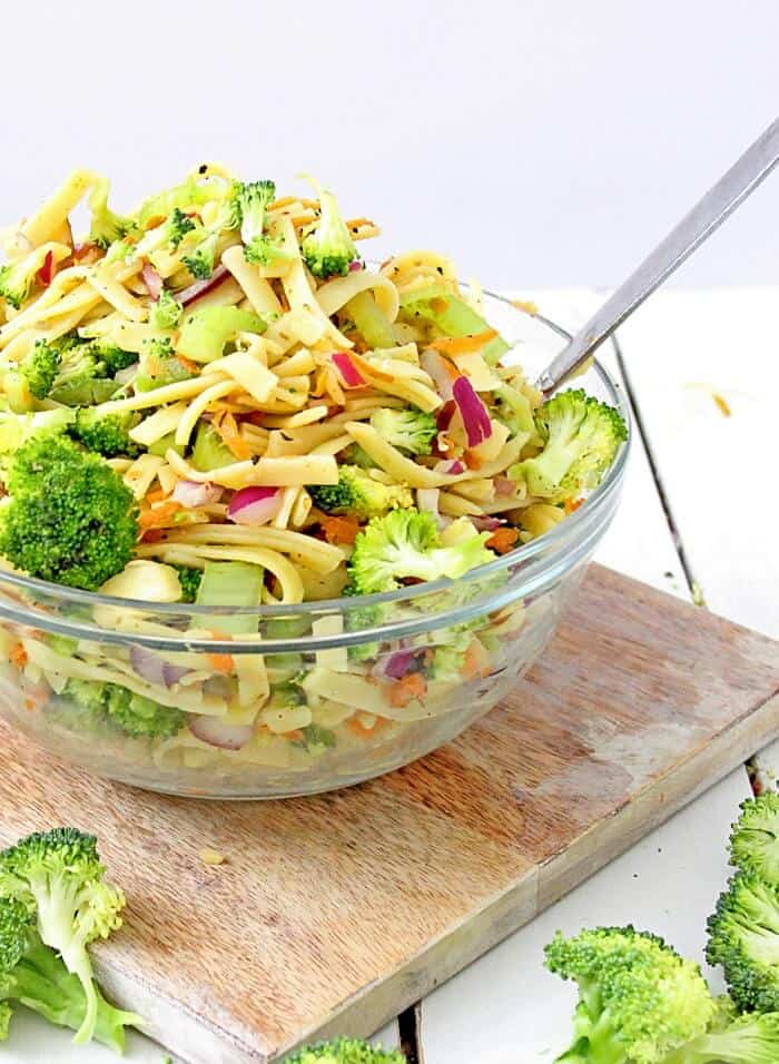 Sweet Broccoli Apple Pasta Salad - On My Kids Plate 