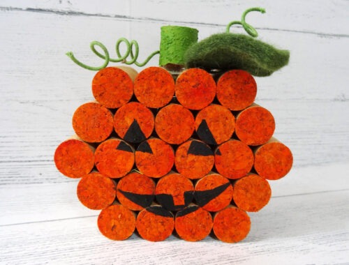 Cork Pumpkin on a white background by Champagne and Sugarplums