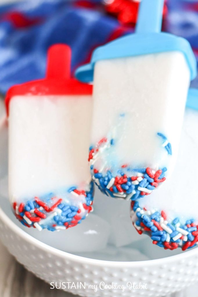 Easy Coconut Milk Popsicles with Sprinkles - Sustain My Cooking Habit