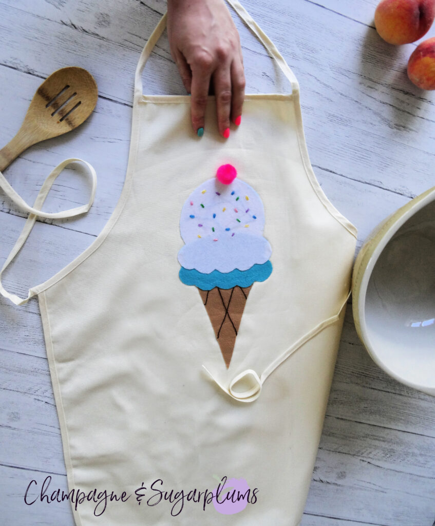 DIY Ice Cream Apron  on a white background by Champagne and Sugarplums