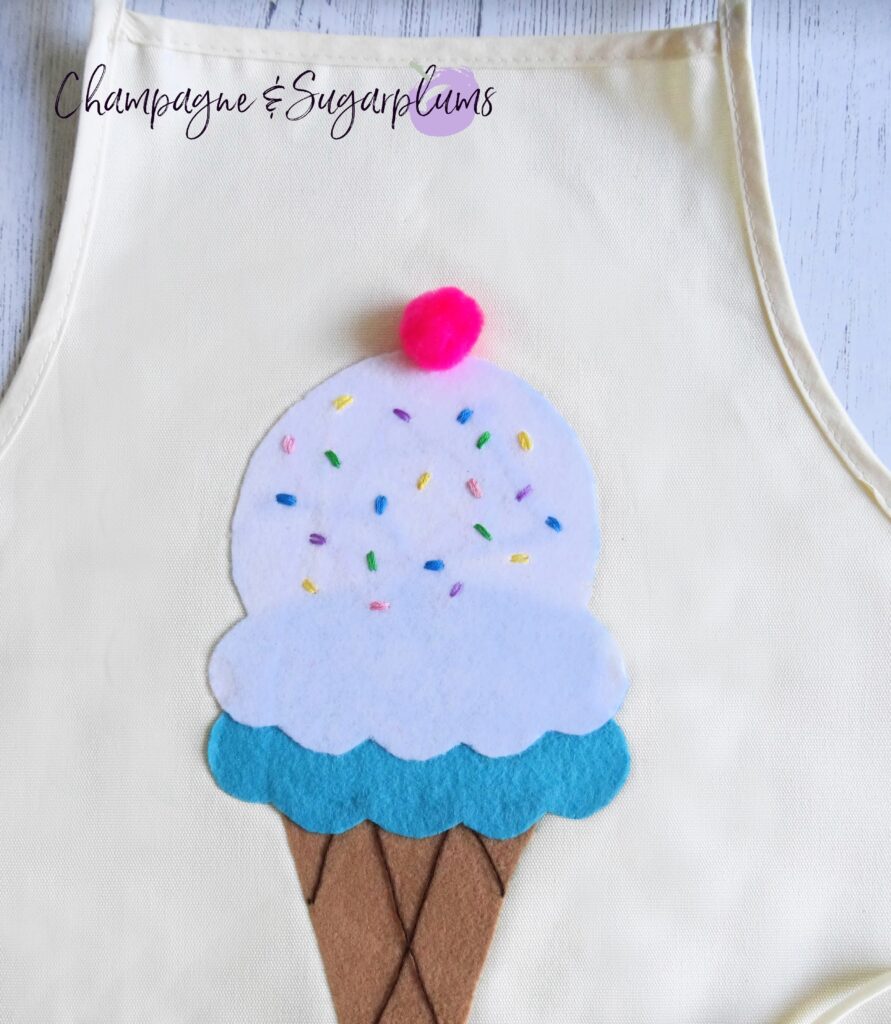 DIY Ice Cream Apron on a white background by Champagne and Sugarplums