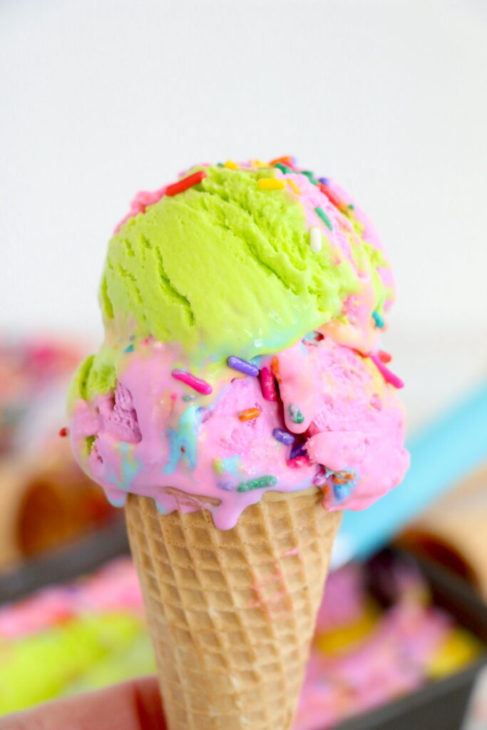 Homemade Rainbow Ice Cream - Bits & Giggles