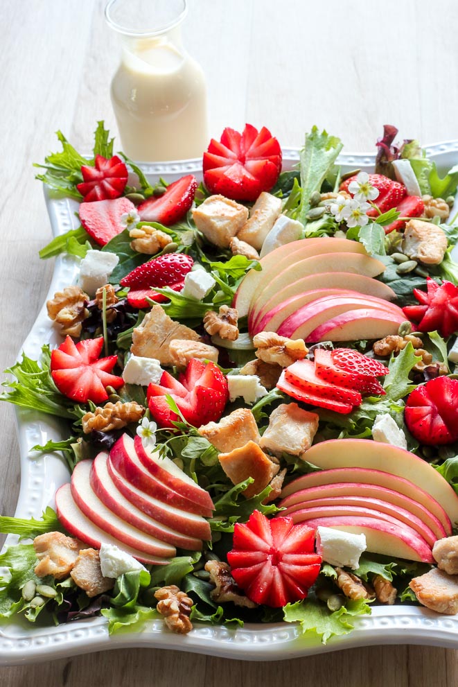 Strawberry Chicken Salad with Creamy Maple Dressing - Delicious On A Dime