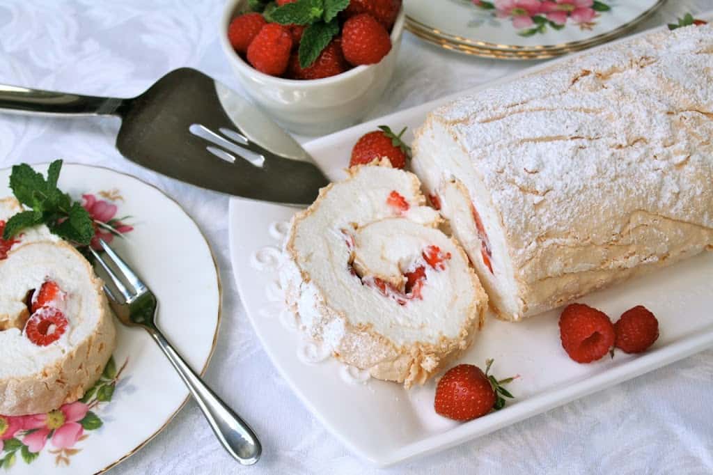 Summer Berry Meringue Roulade - Christina’s Cucina