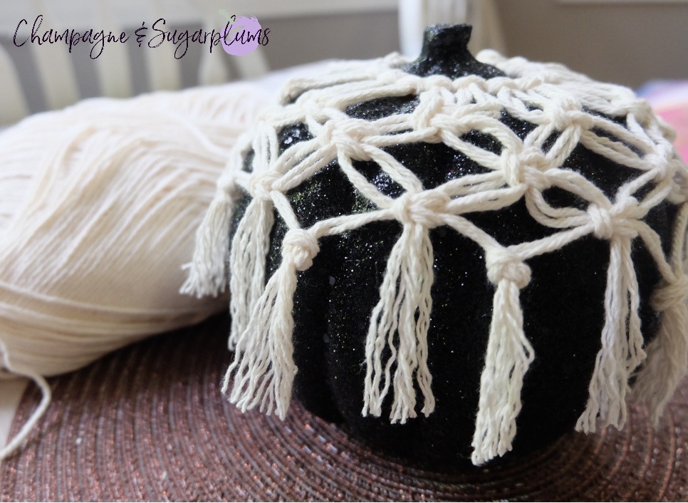 How to Make a Macrame Pumpkin Cover - Macrame Beginner Knot by Champagne and Sugarplums