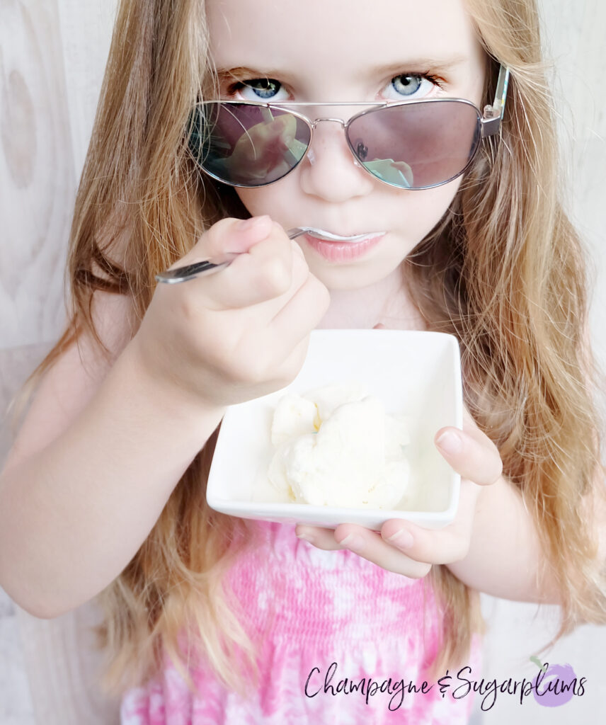 Homemade ice cream tested with Champagne and Sugarplums