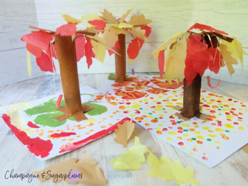 Paper Bag Tree Kids Craft for Thanksgiving - Champagne and Sugarplums