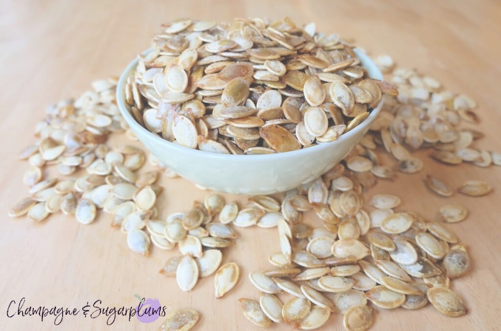 Yummy Roasted Pumpkin Seeds by Champagne and Sugarplums