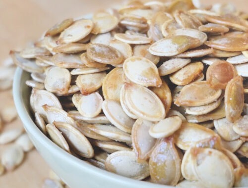 pumpkin spice roasted pumpkin seeds by champagne and sugarplums