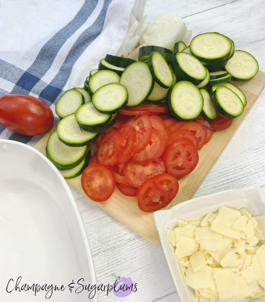 Freshly Sliced Vegetables by Champagne and Sugarplums