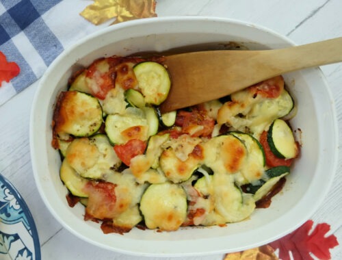 Easy Thanksgiving Zucchini Tomato Bake with Parmesan