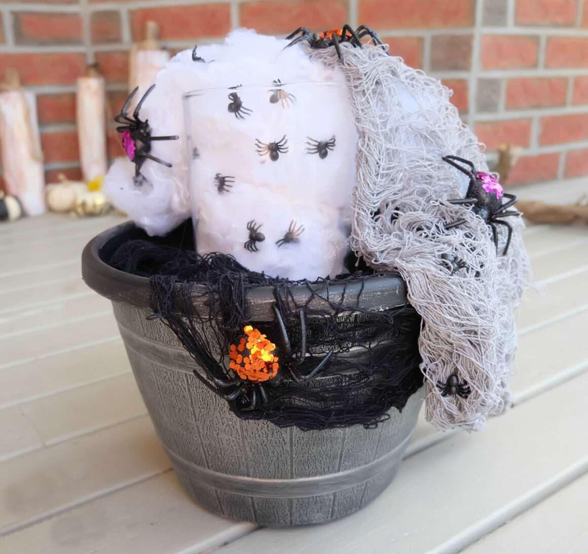 Halloween Spider Planter by Champagne and Sugarplums