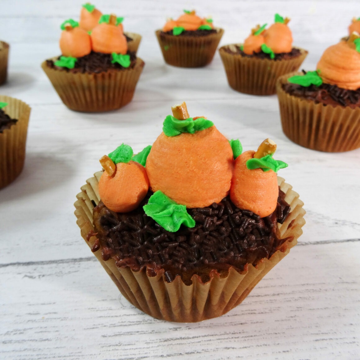 How to Decorate Pumpkin Patch Cupcakes - Champagne and Sugarplums