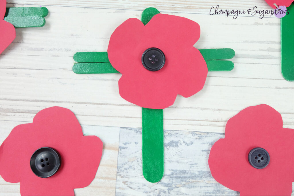 Popsicle Stick Poppy Kids Craft by Champagne and Sugarplums