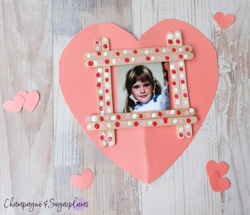 Popsicle Stick Painted Valentine Frame for Kids to Make