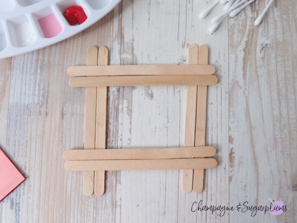 Popsicle Stick Painted Valentine Frame for Kids to Make