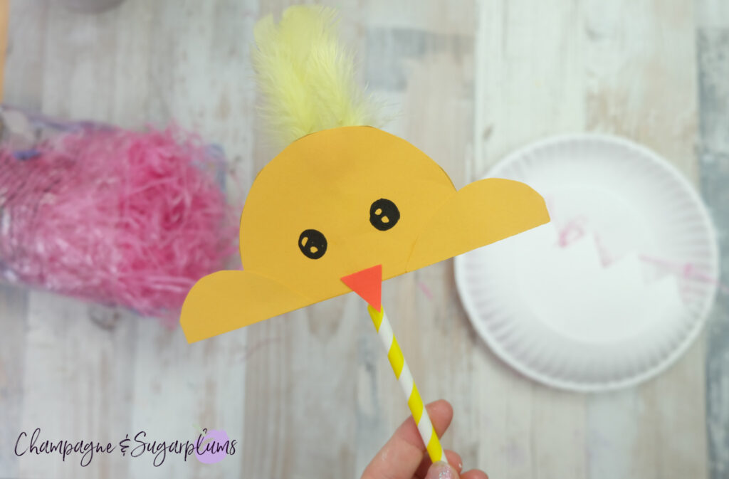 Pop Up Paper Plate Chick Kids Craft by Champagne and Sugarplums