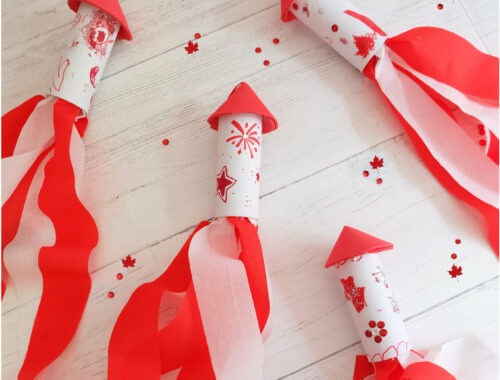 Fun Canada Day Rocket Windsock for Kids to Make by Champagne and Sugarplums